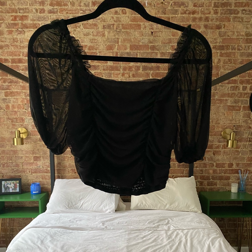 Black wild fable top - sheer.